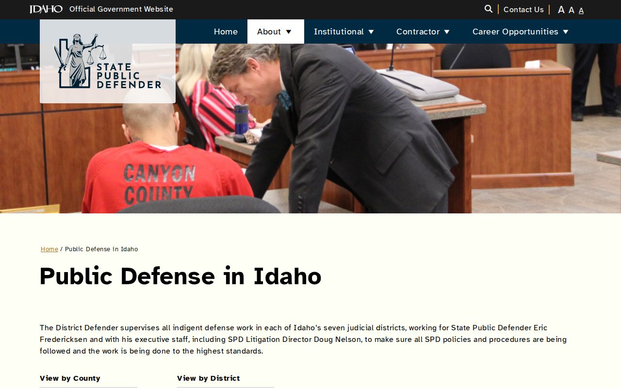 Bingham County criminal court cases public defense structure