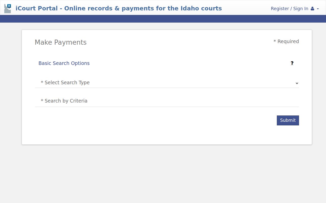 Idaho iCourt case search for Bingham County criminal records