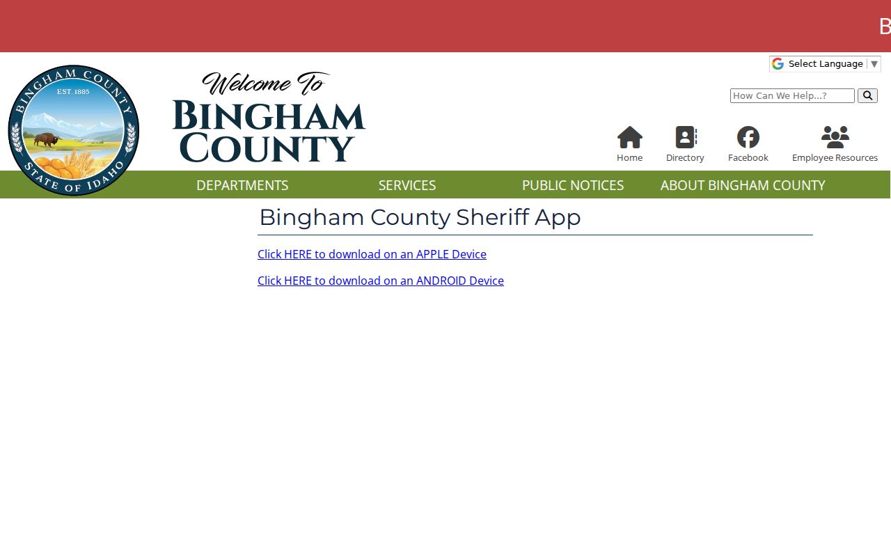 Official Bingham County Sheriff Office mobile app