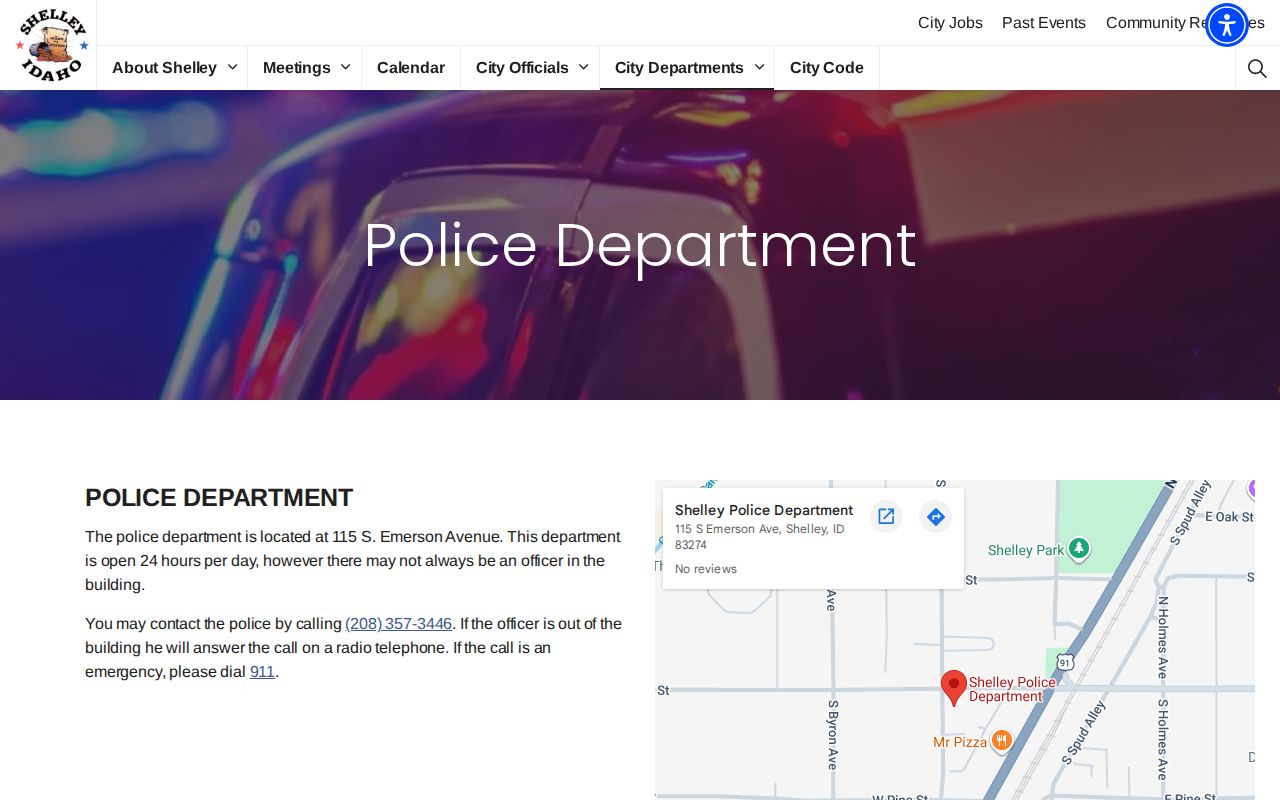 Bingham County Shelley criminal records Police Department contact channels